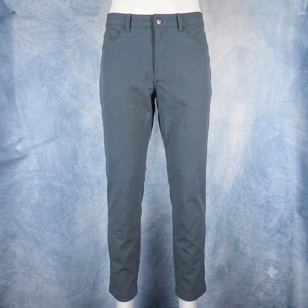 Lululemon ABC Pant Slim Fit Warpstreme Slate Blue Grey Mens 35x28 Five Pocket